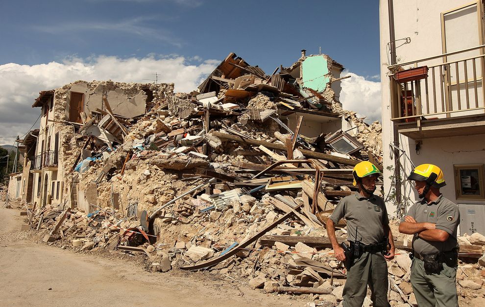 British Prime Minister Gordon Brown and Sarah Brown visited the earthquake-damaged town of Onna with Johanna Griffith-Jones at the end of the third day of the G8 summit on July 10, 2009 in L'Aquila, Italy.